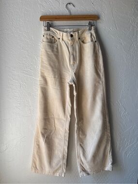 BDG High-Rise Wide-Leg Corduroy Pants in Cream 26